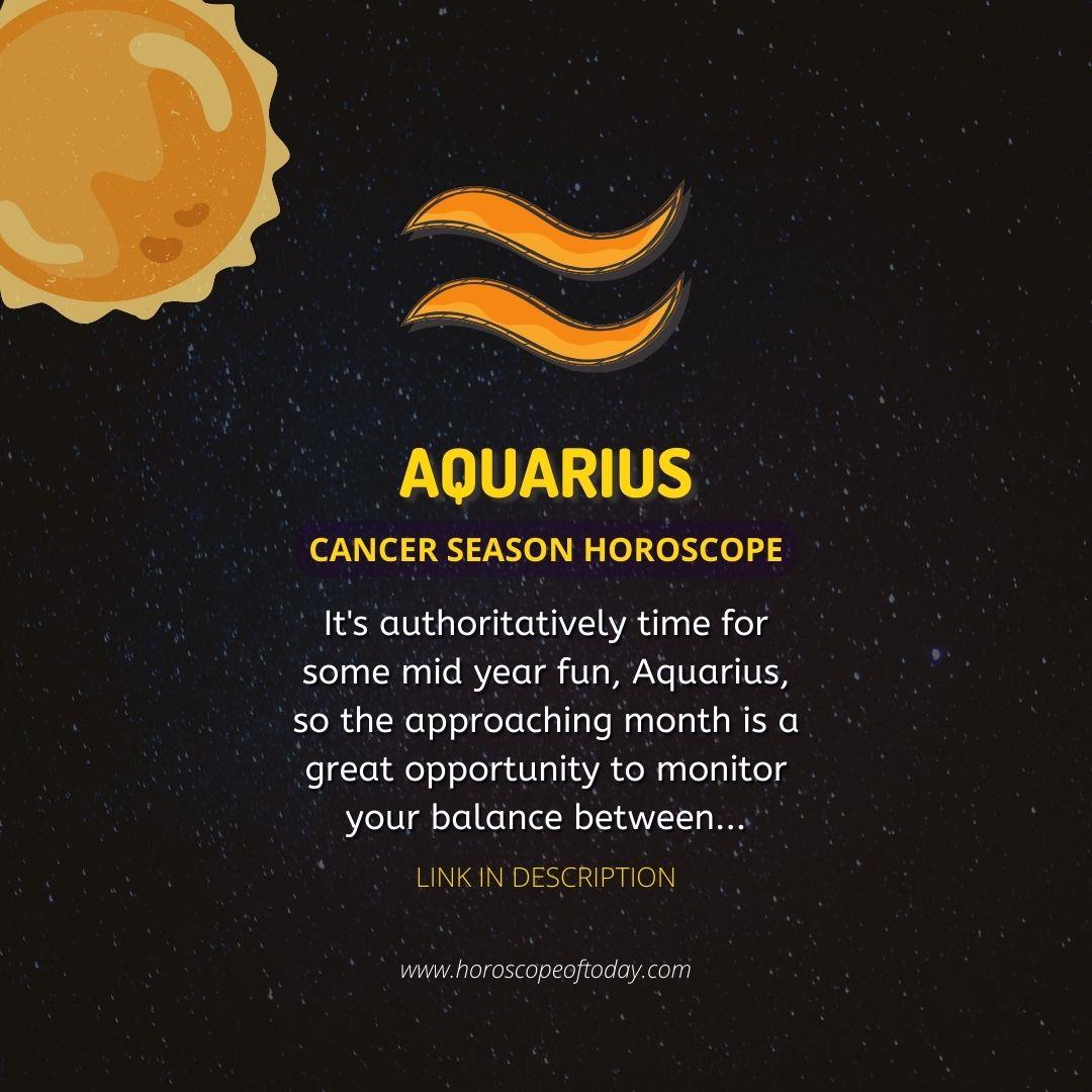 Aquarius - Sun in Cancer Horoscope