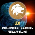 Leo - Mercury Direct In Aquarius Horoscope