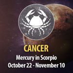Cancer - Mercury in Scorpio Horoscope